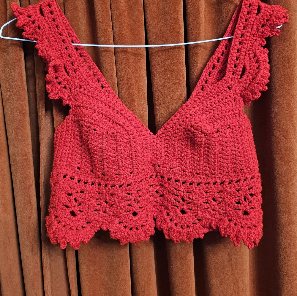 Handmade Red Crochet Top
